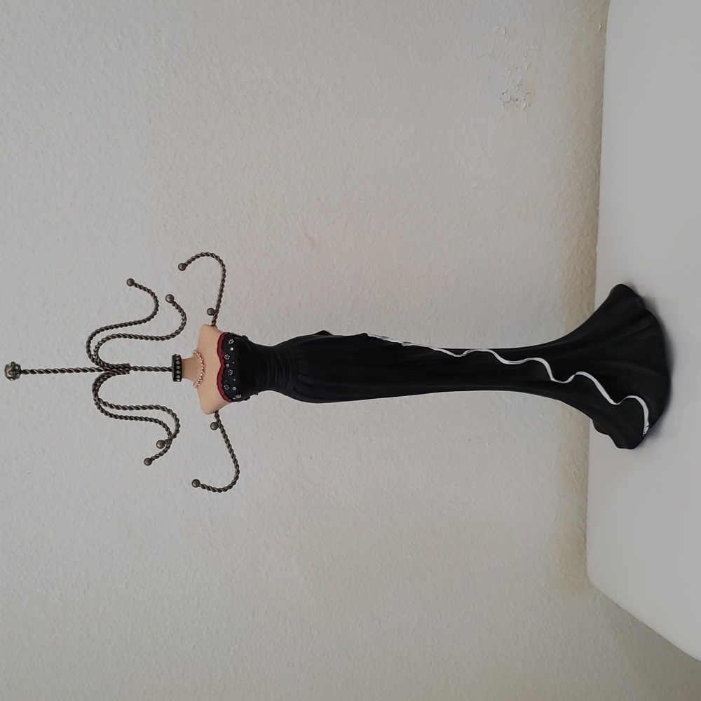 Elegant Mannequin Jewelry Holder for Necklaces Vintage tall Black Dress